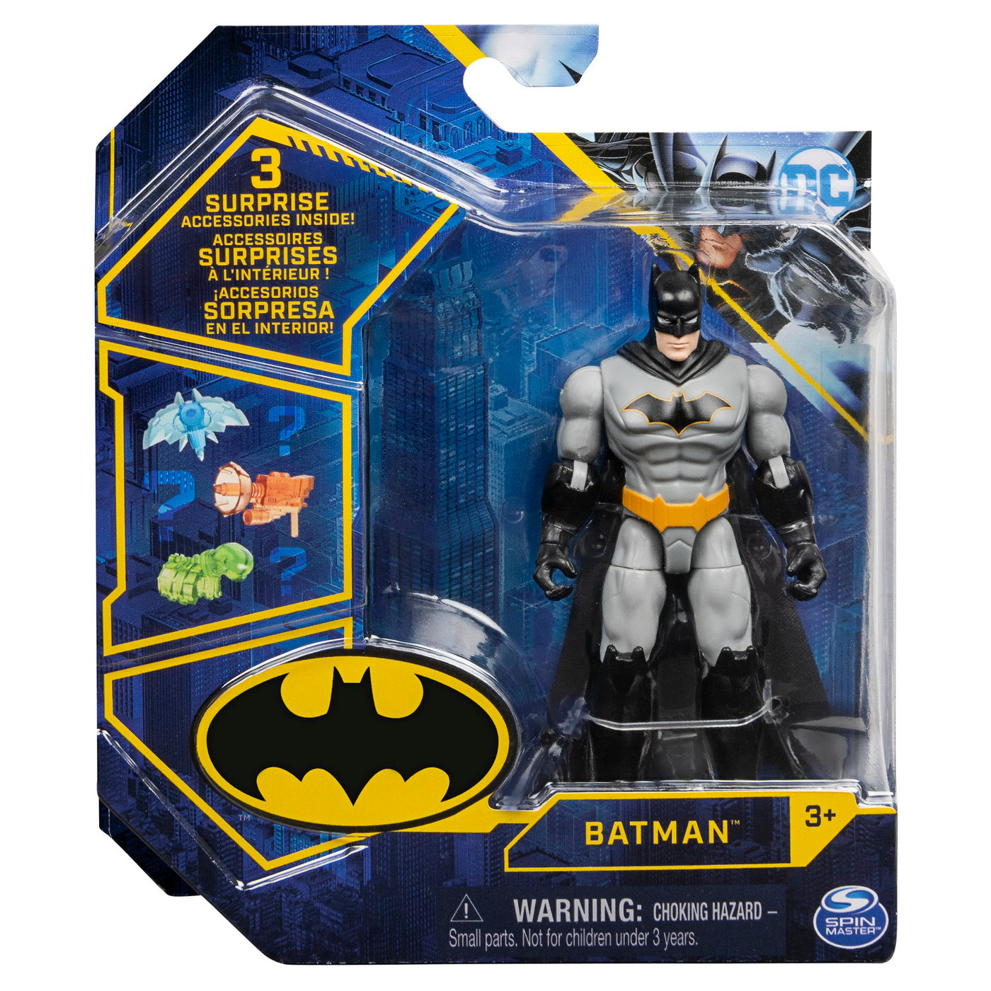 Figurina batman clasic articulata 10cm cu 3 accesorii surpriza