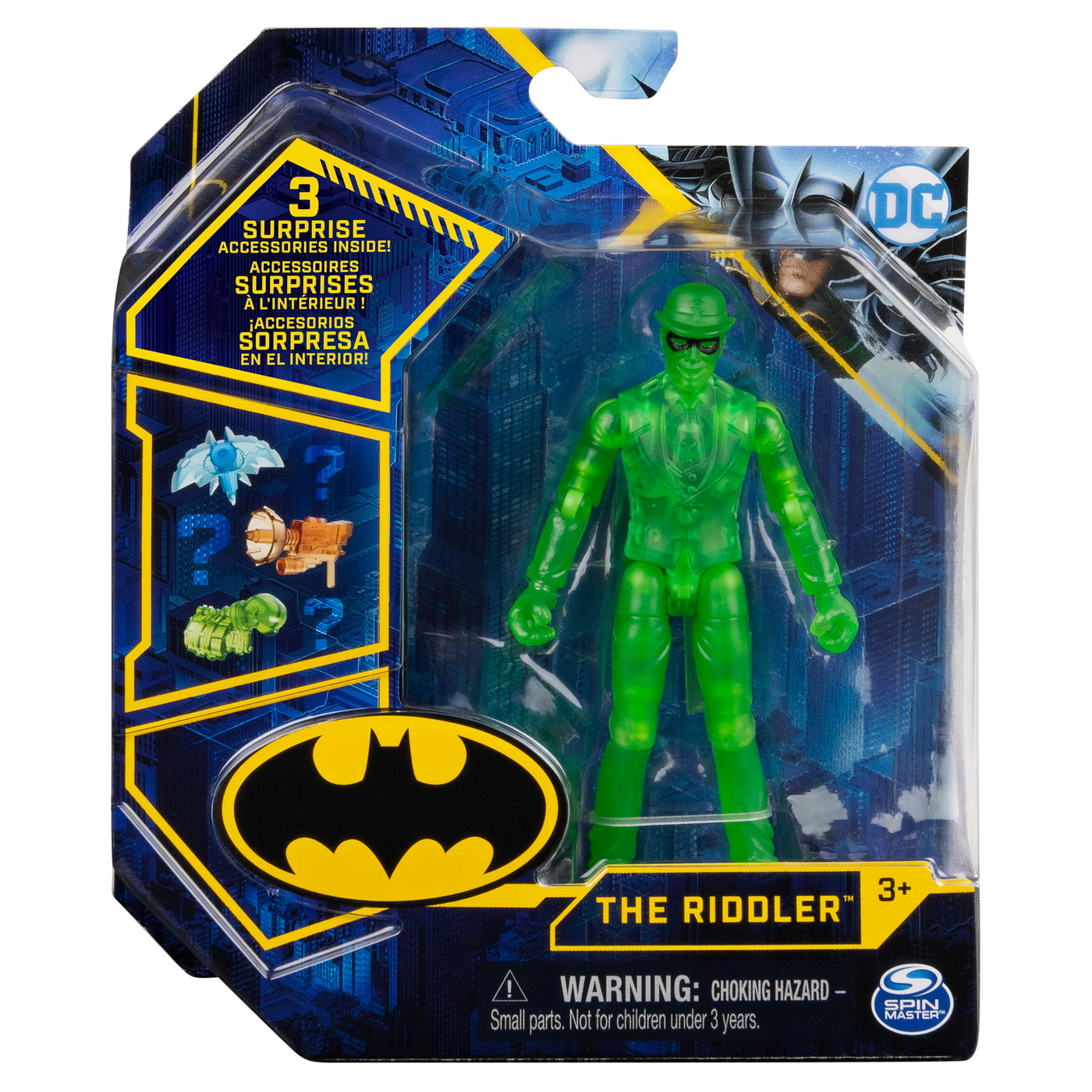 Figurina riddler articulata 10cm cu 3 accesorii surpriza