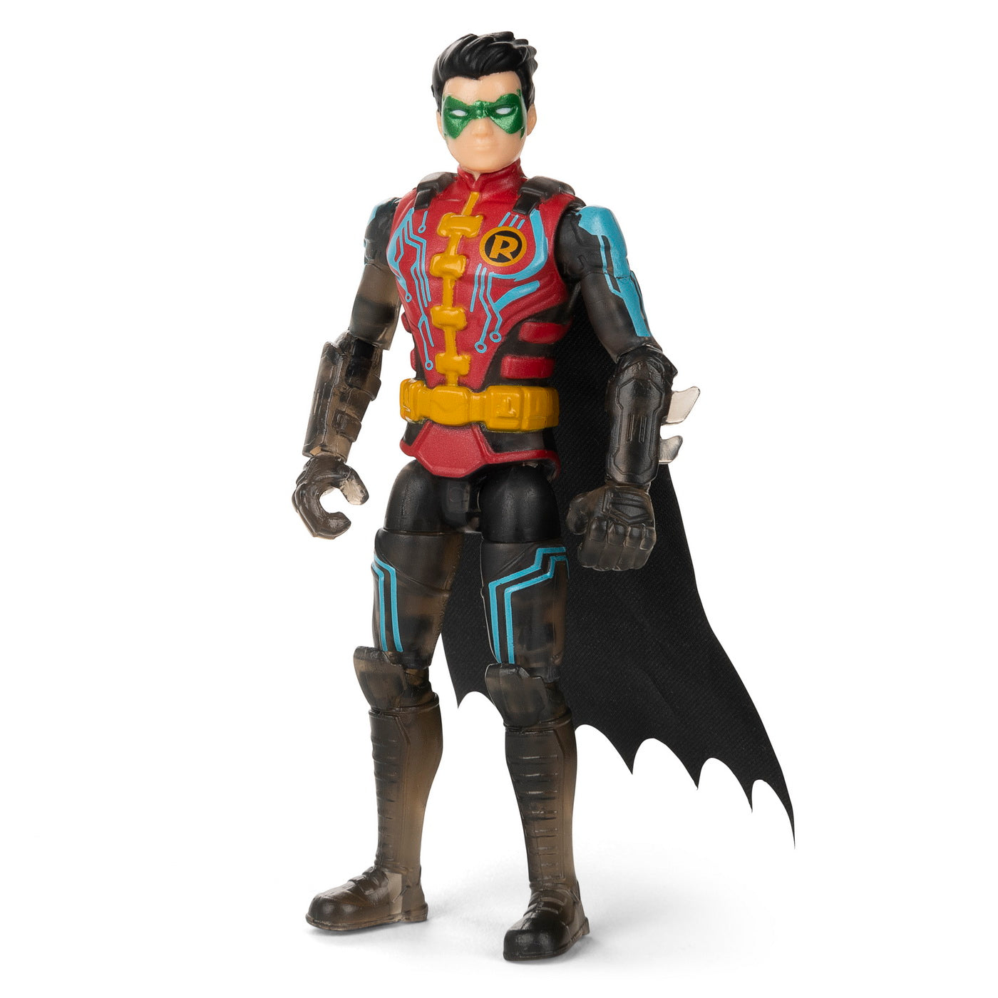 Figurina robin cu costum tech si articulata 10cm cu 3 accesorii surpriza