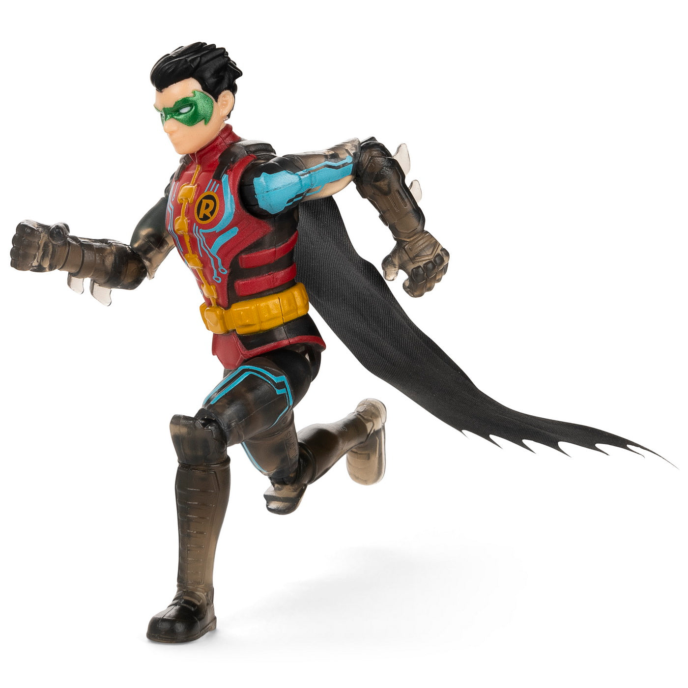 Figurina robin cu costum tech si articulata 10cm cu 3 accesorii surpriza