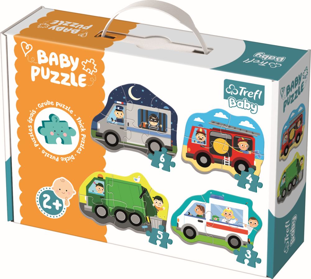 Puzzle trefl baby clasic vehicule si meserii 18 piese