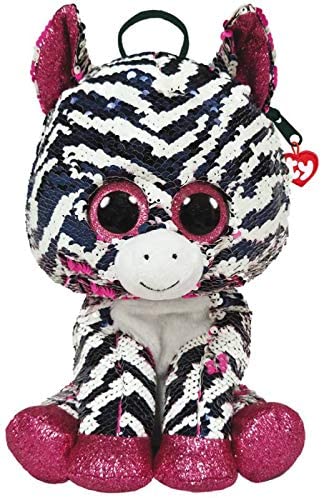 Rucsac de plus ty cu paiete zebra zoey