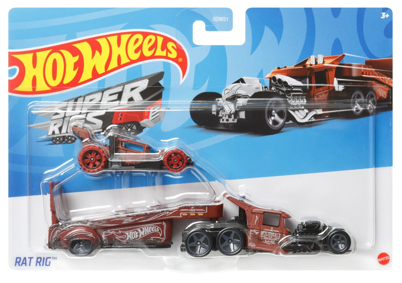 Set camion si masina sport hot wheels rat rig