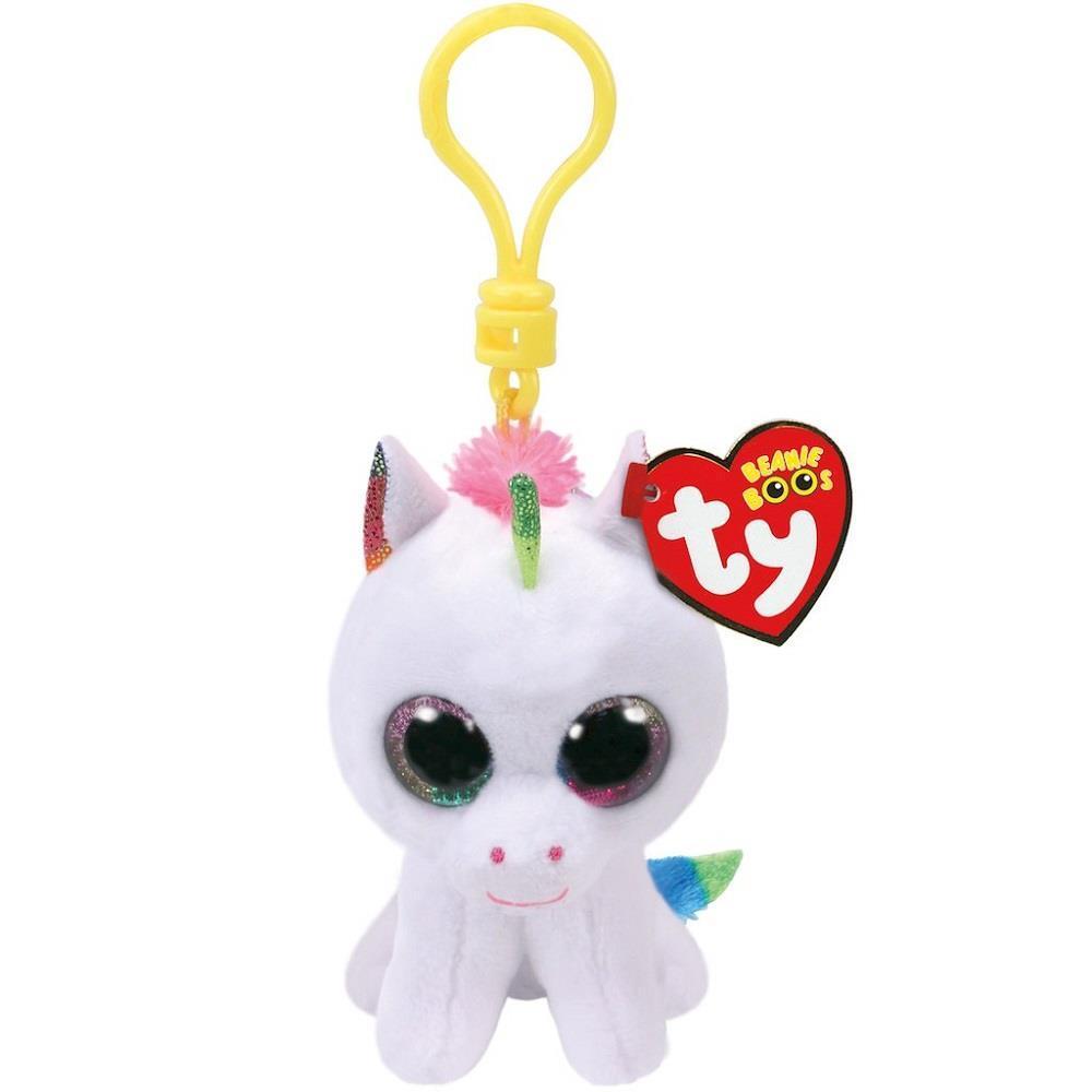 Plus breloc ty 8.5cm boos unicorn pixy alb