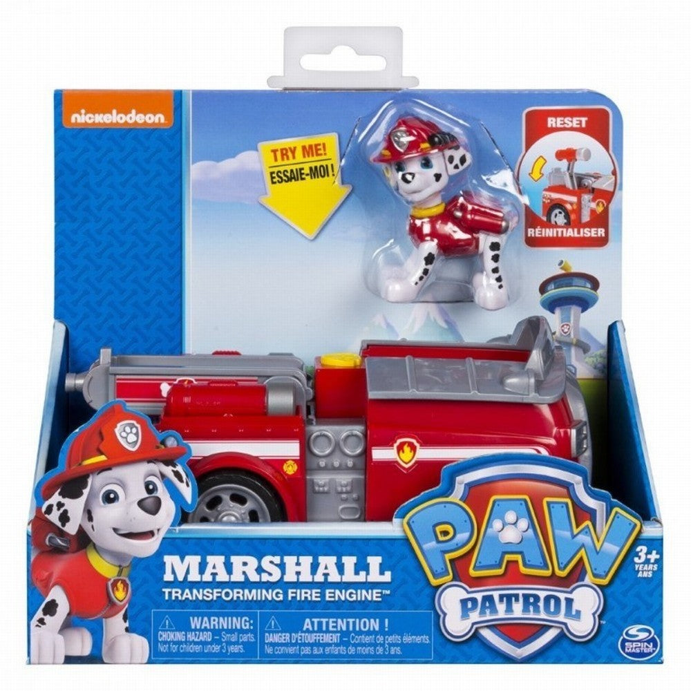 Figurina si autovehicul paw patrol marshall si masina de pompieri