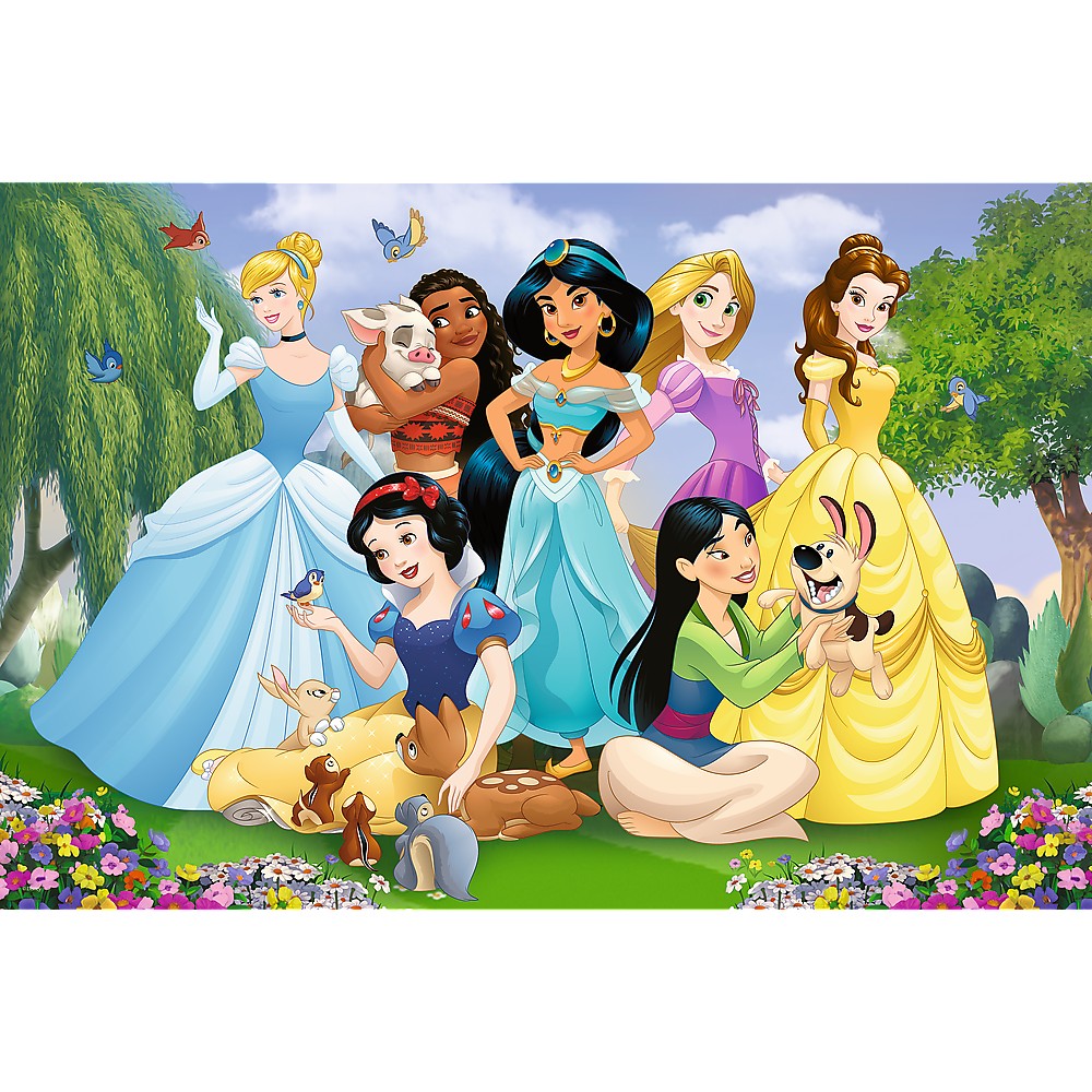 Puzzle trefl primo super shape xxl 104 disney printesele in gradina