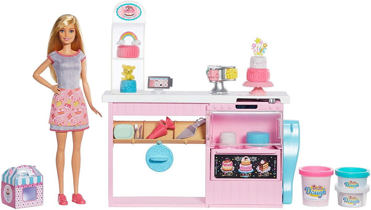 Barbie set atelier cofetarie si papusa