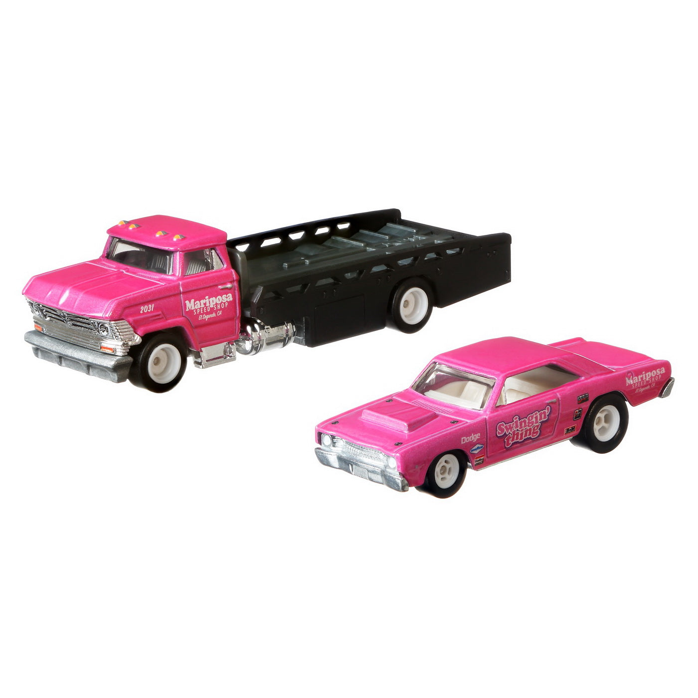 Hot wheels transportator horizon hauler  cu masinuta dodge dart 68' scara 1:64