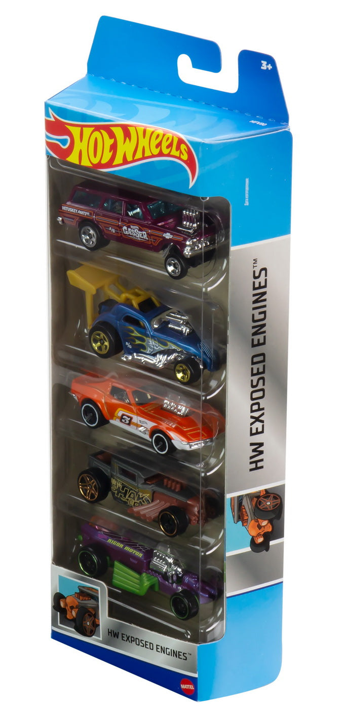 Set 5 masini hot wheels exposed engines