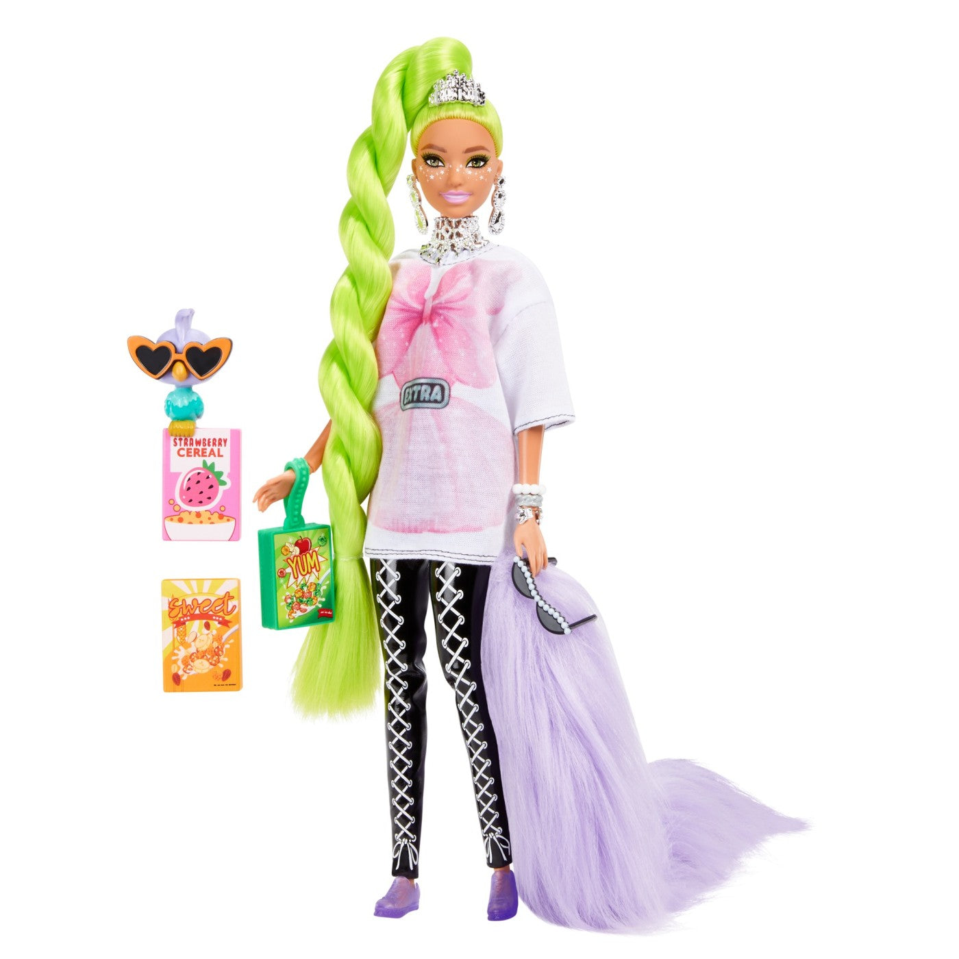 Barbie papusa barbie extra par verde neon