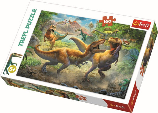 Puzzle trefl 160 tyrannosauri in lupta