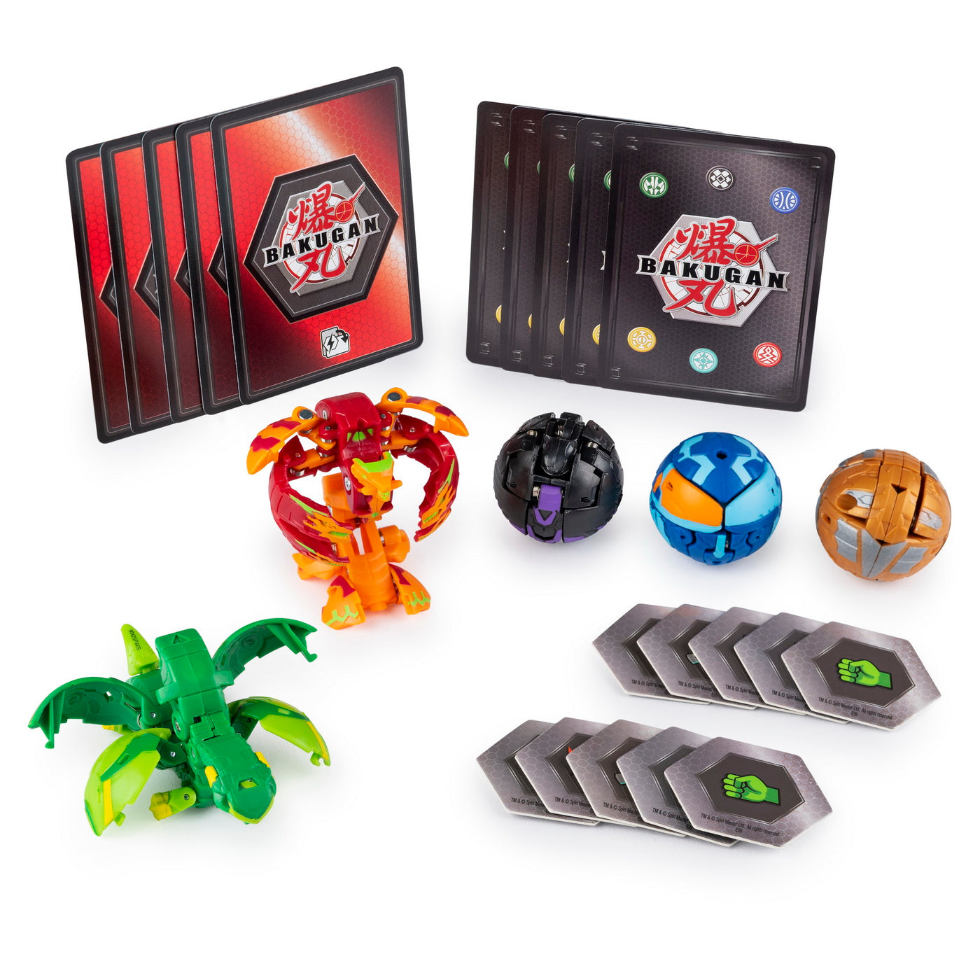 Bakugan set de lupta cu 5 bile ventus phaedrus si pyrus hydranoid