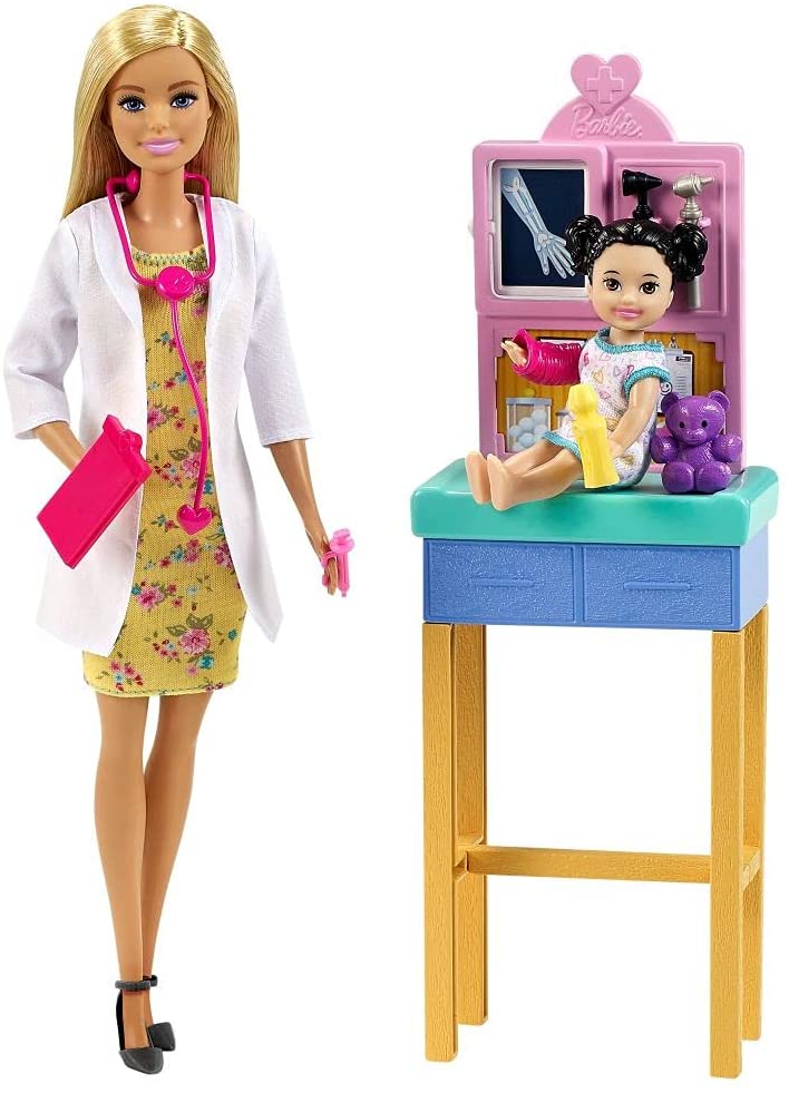 Barbie cariere set cu papusa doctor pediatru blonda