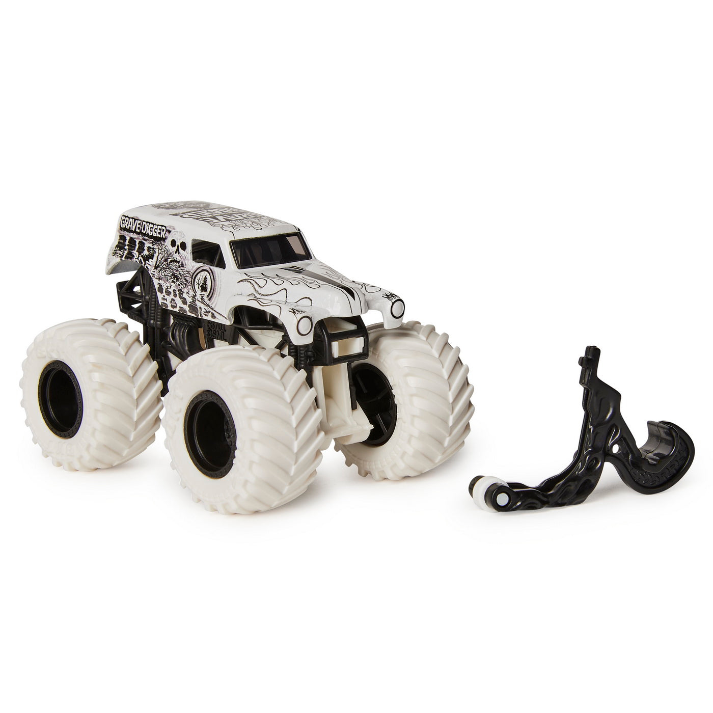 Monster jam masinuta metalica grave digger alb scara 1 la 64