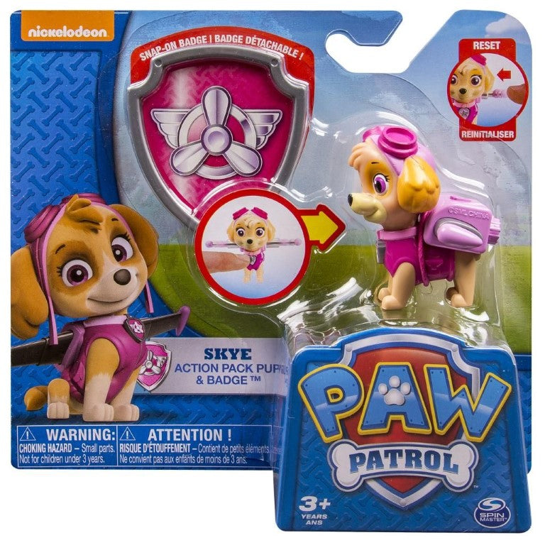 Figurina si insigna paw patrol skye aviatoare