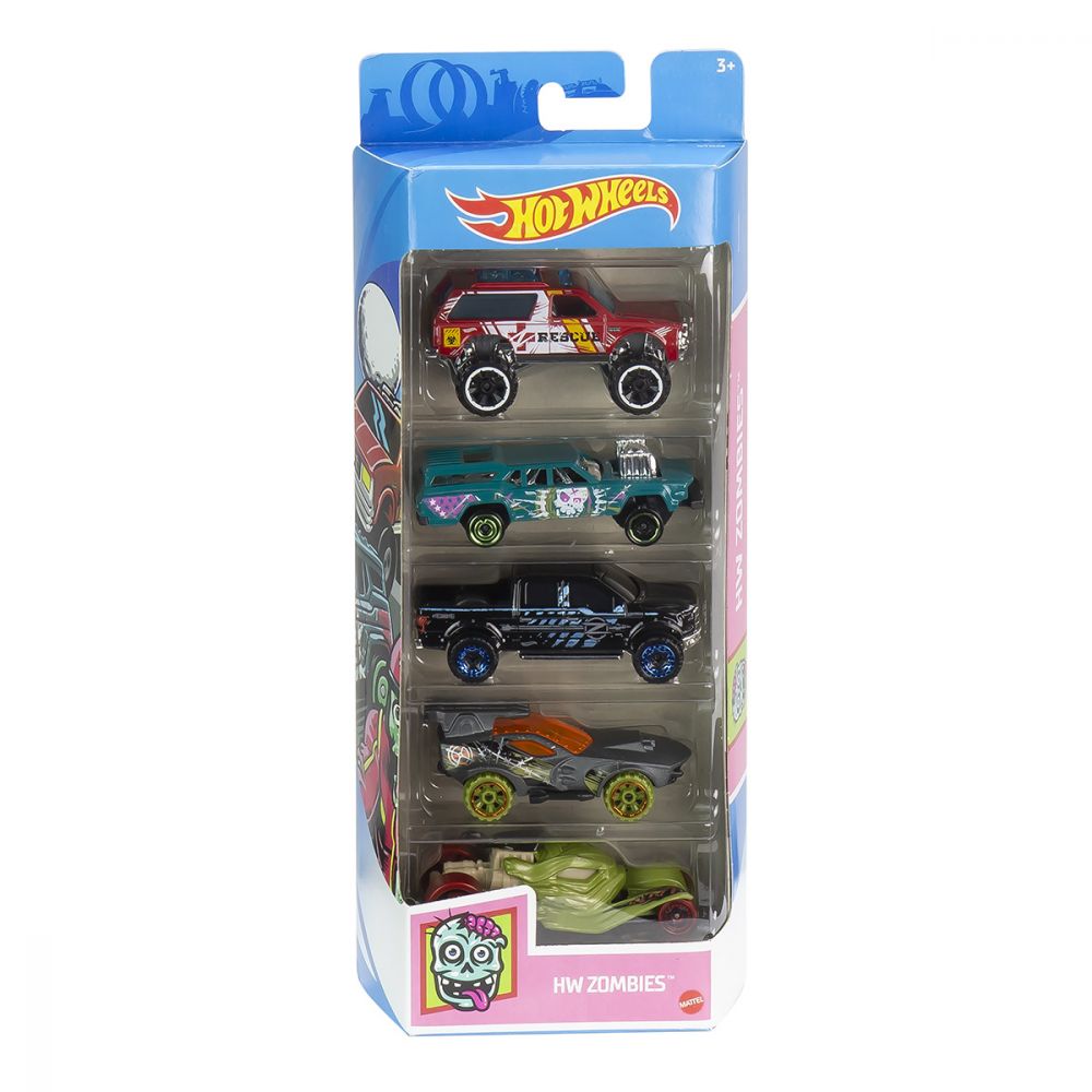 Hot wheels set 5 masini zombies scara 1:64