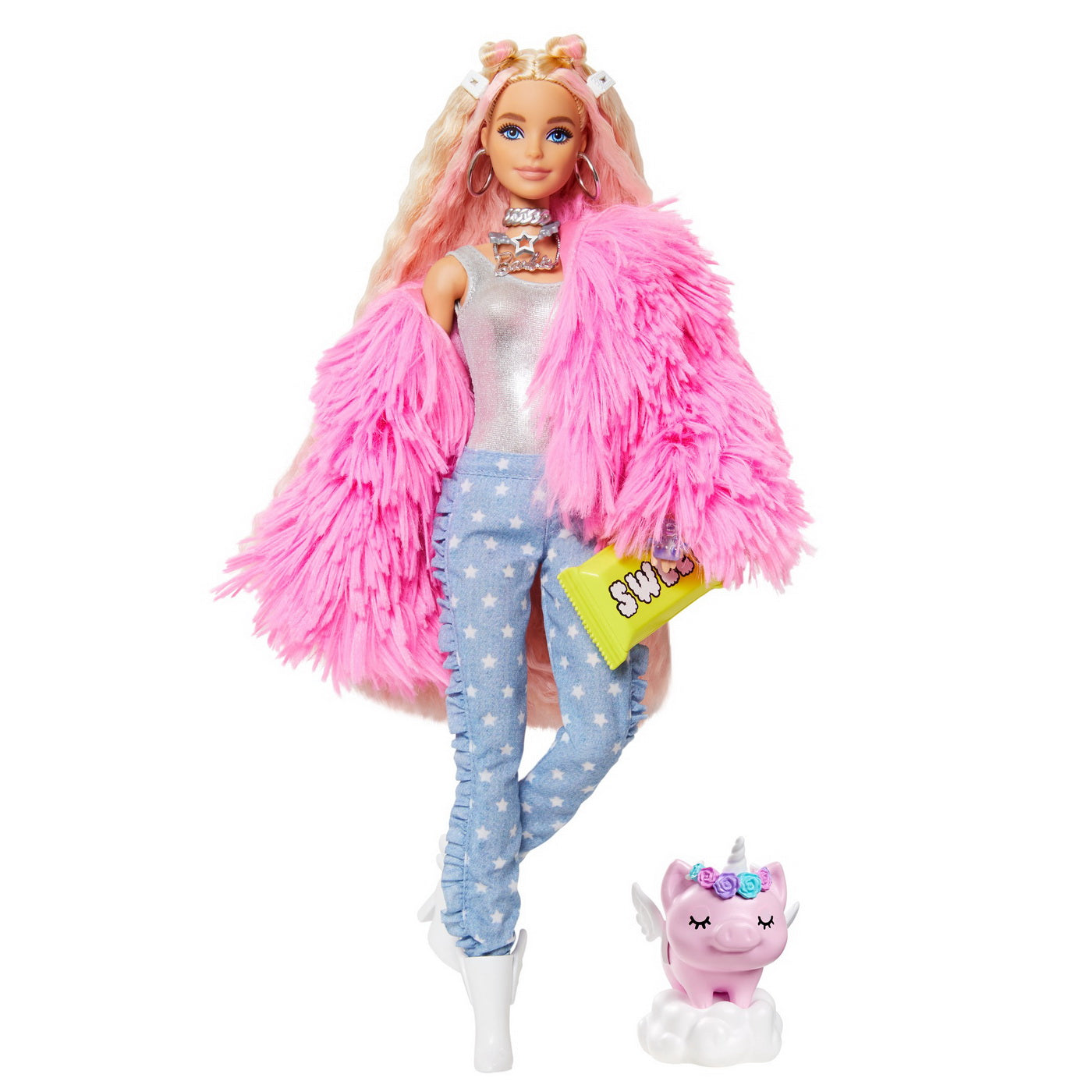 Papusa barbie extra style fluffy pinky