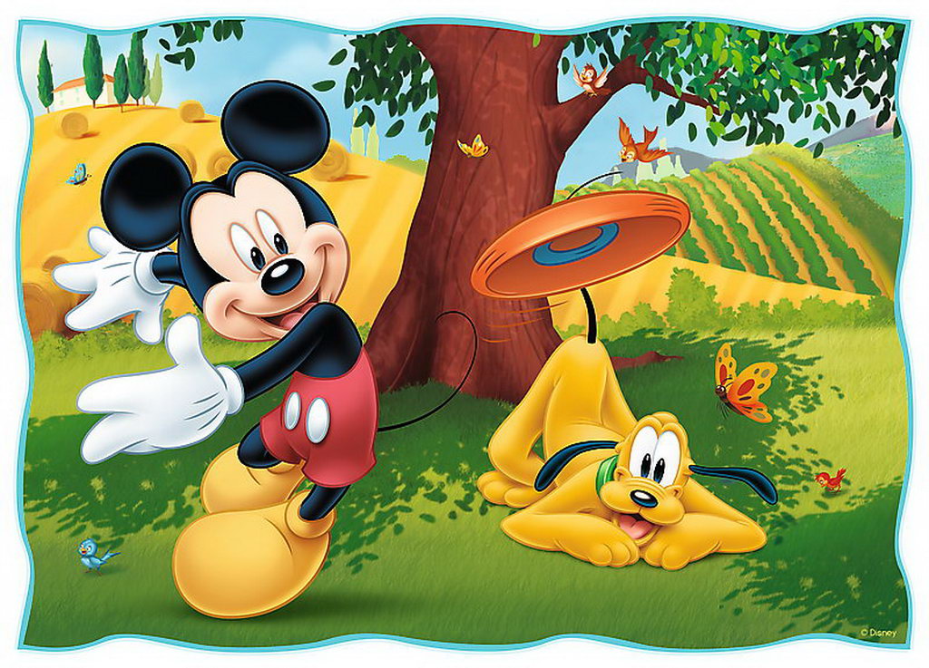 Puzzle trefl 4in1 in parc cu mickey