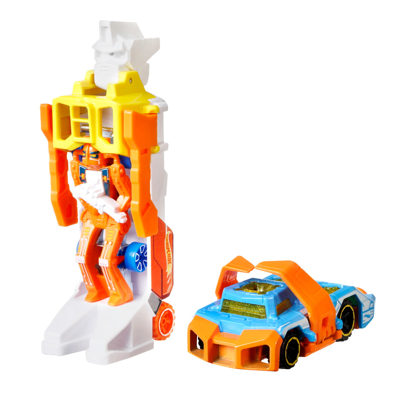 Set camion si masina sport hot wheels haul teration portocaliu