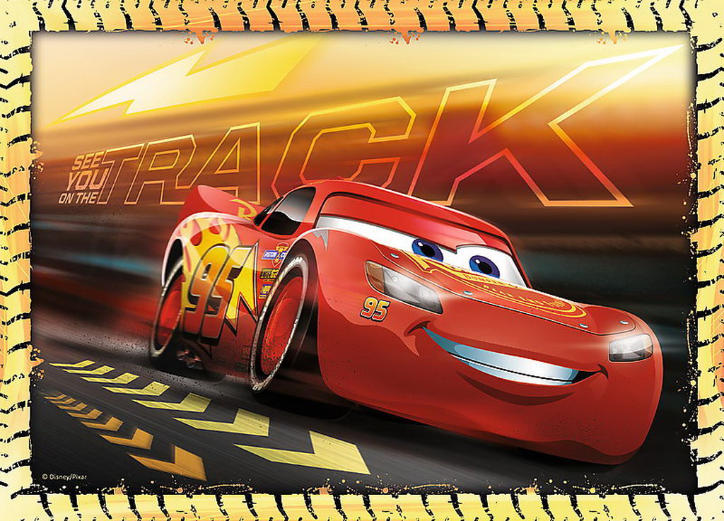 Puzzle trefl 4in1 pregatiti de cursa cars3