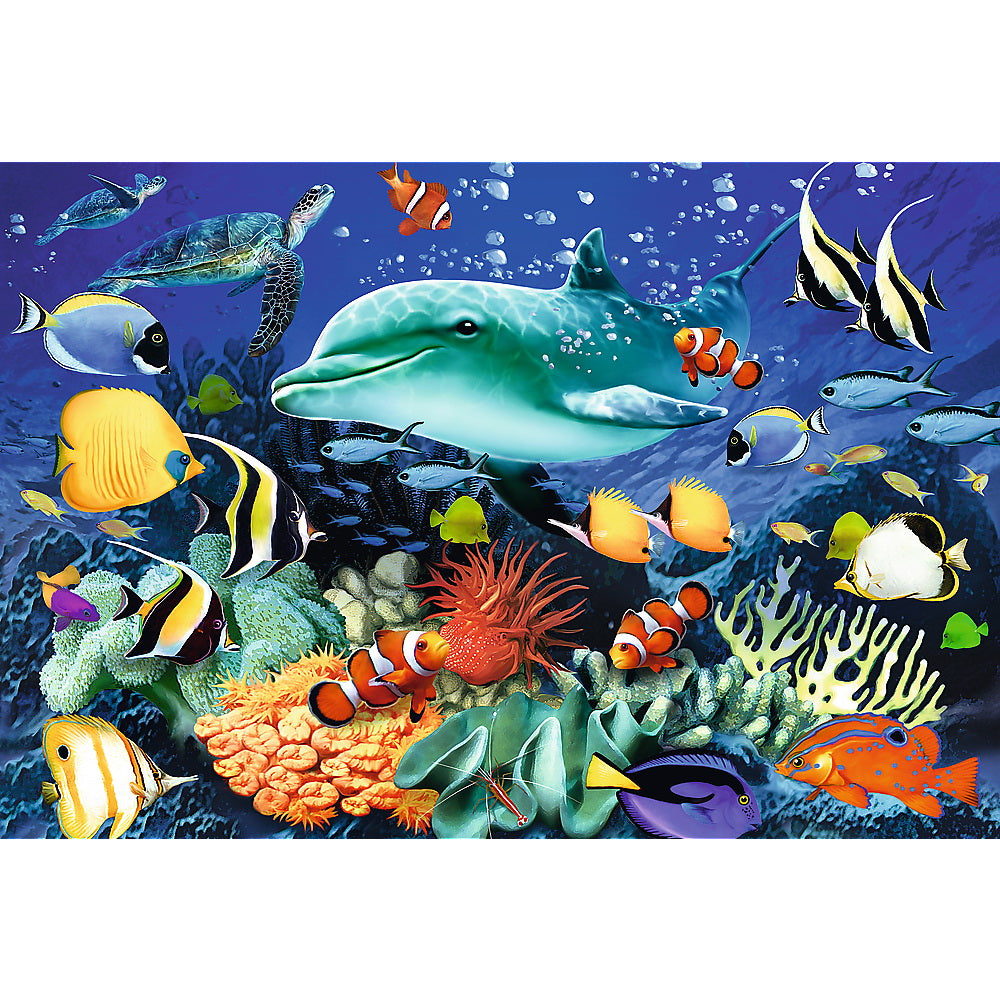 Puzzle trefl din lemn 500+1 piese viata marina