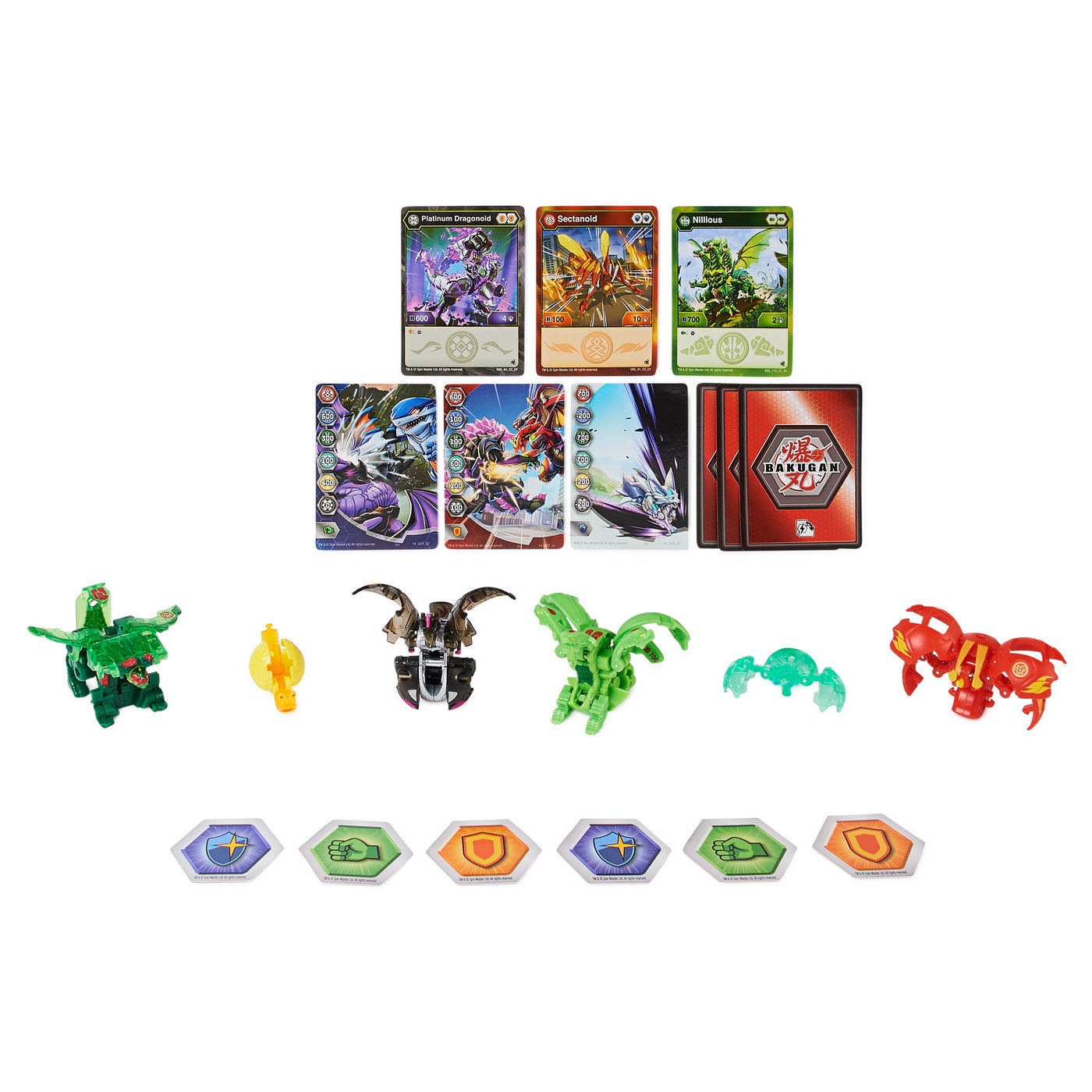 Bakugan s4 pachet starter 4 piese dragonoid, arcleon, sectanoid si nillious