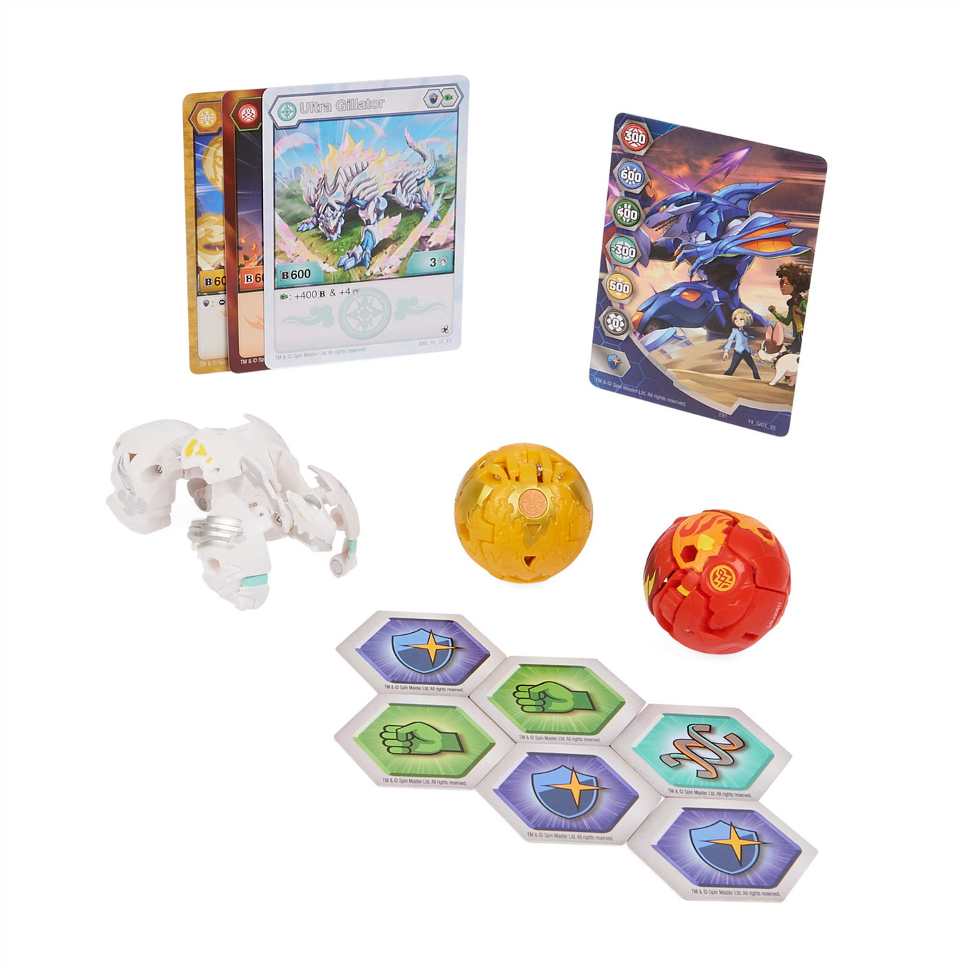 Bakugan pachet starter 3 bakugani s4 gillator ultra, hydorous si blitz fox