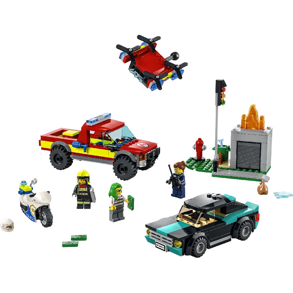 Lego city stingere de incendiu si urmarire politista 60319