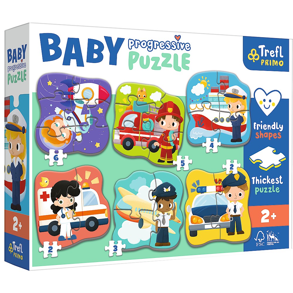 Puzzle trefl primo baby progressive vehiculele profesionale