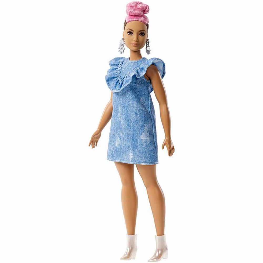 Papusa barbie fashionista cu coc roz