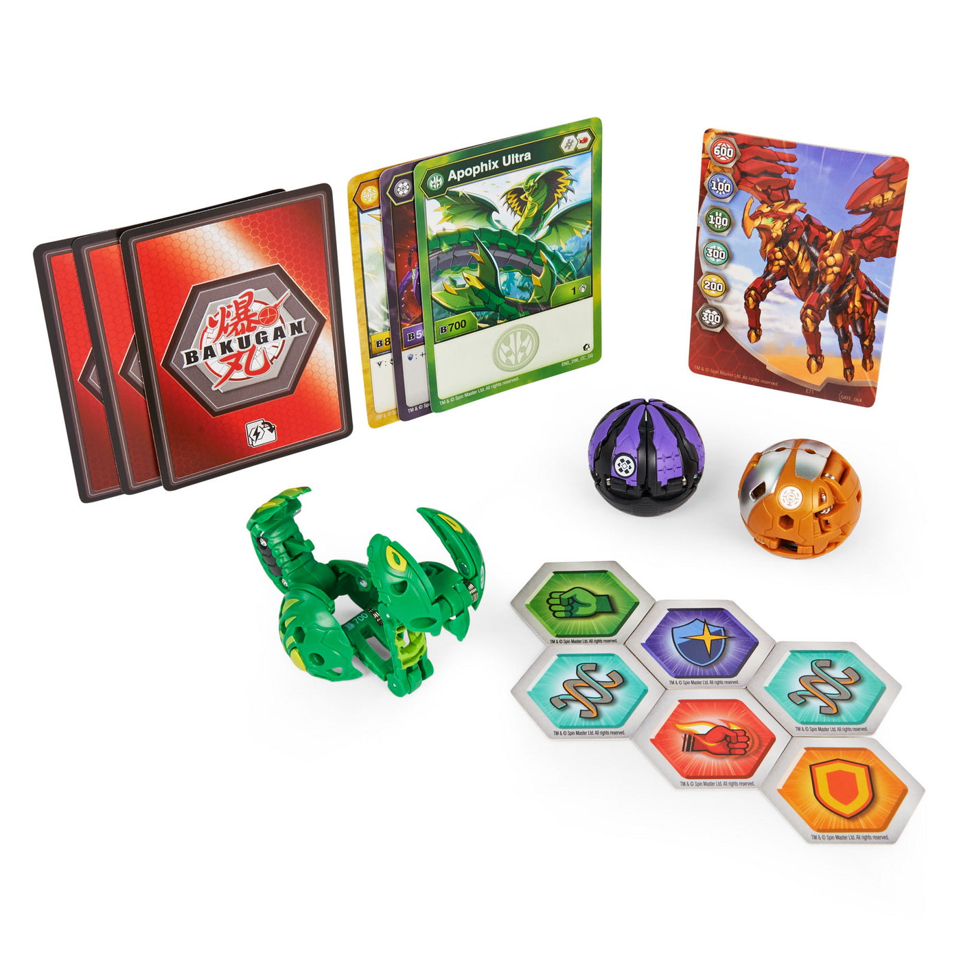 Bakugan s3 pachet starter apophix ultra, crakanoid si spear fin