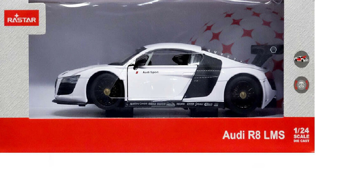 Masinuta metalica audi r8 alb scara 1 la 24