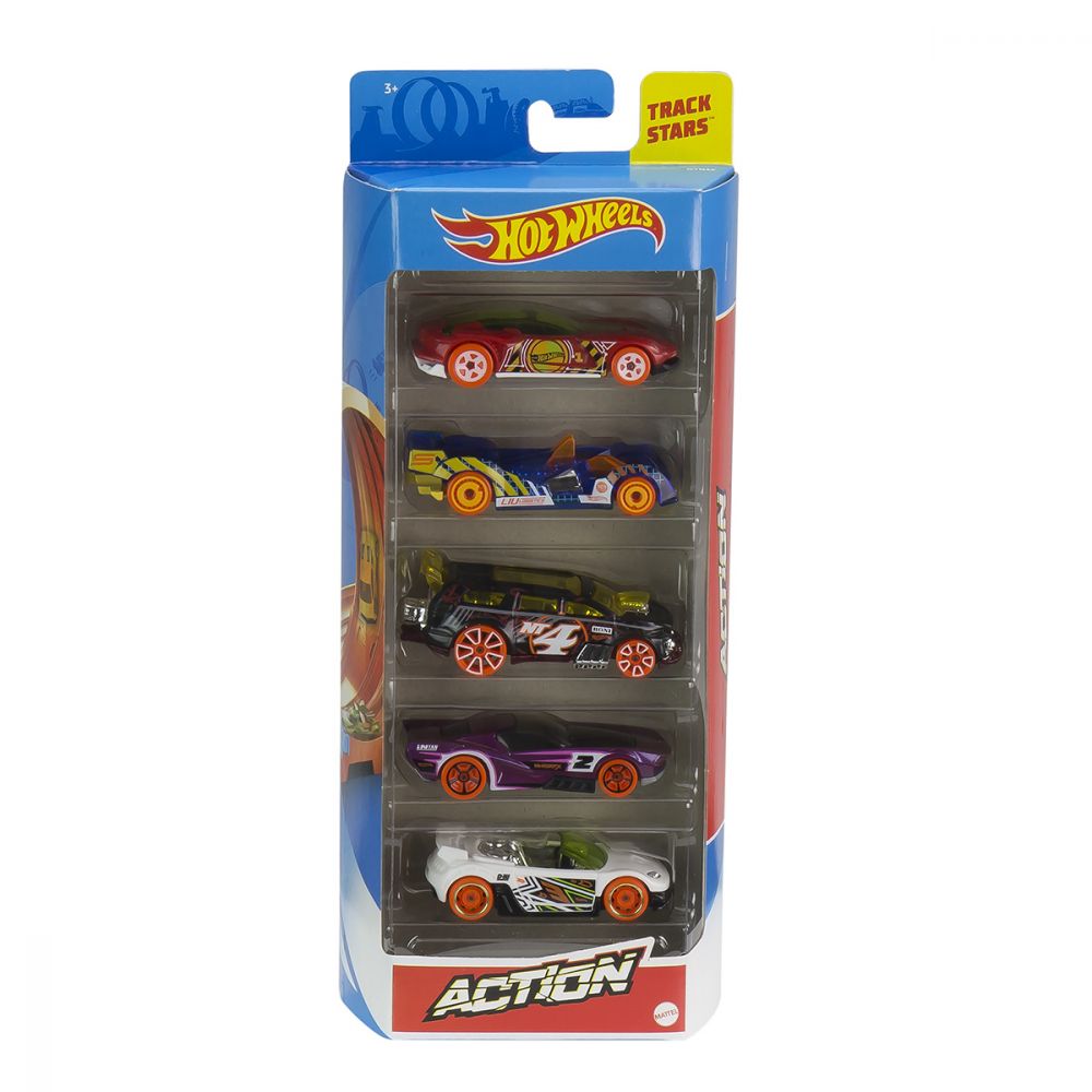 Hot wheels set 5 masini action scara 1:64