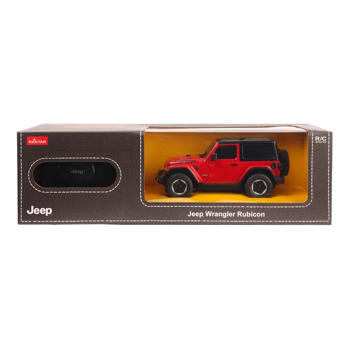 Masina cu telecomanda jeep wrangler rubicon visiniu cu scara 1 la 24