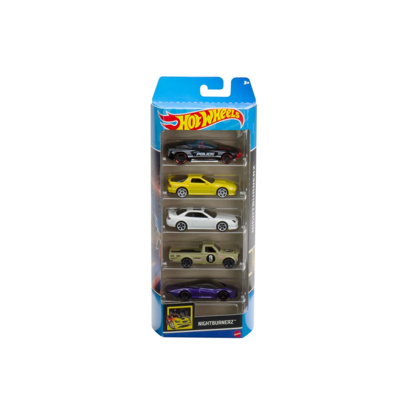 Set 5 masini hot wheels nightburnerz