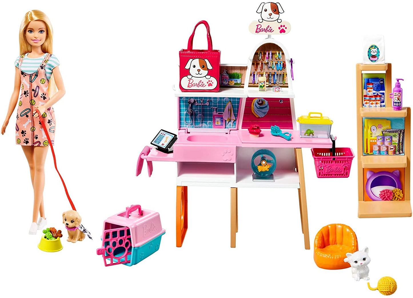 Barbie set de joaca magazin accesorii animalute