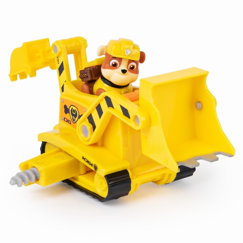 Figurina cu autovehicul paw patrol buldozerul lui rubble