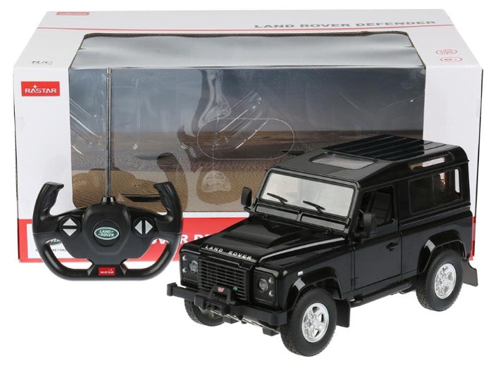 Masina cu telecomanda land rover defender negru cu scara 1 la 14