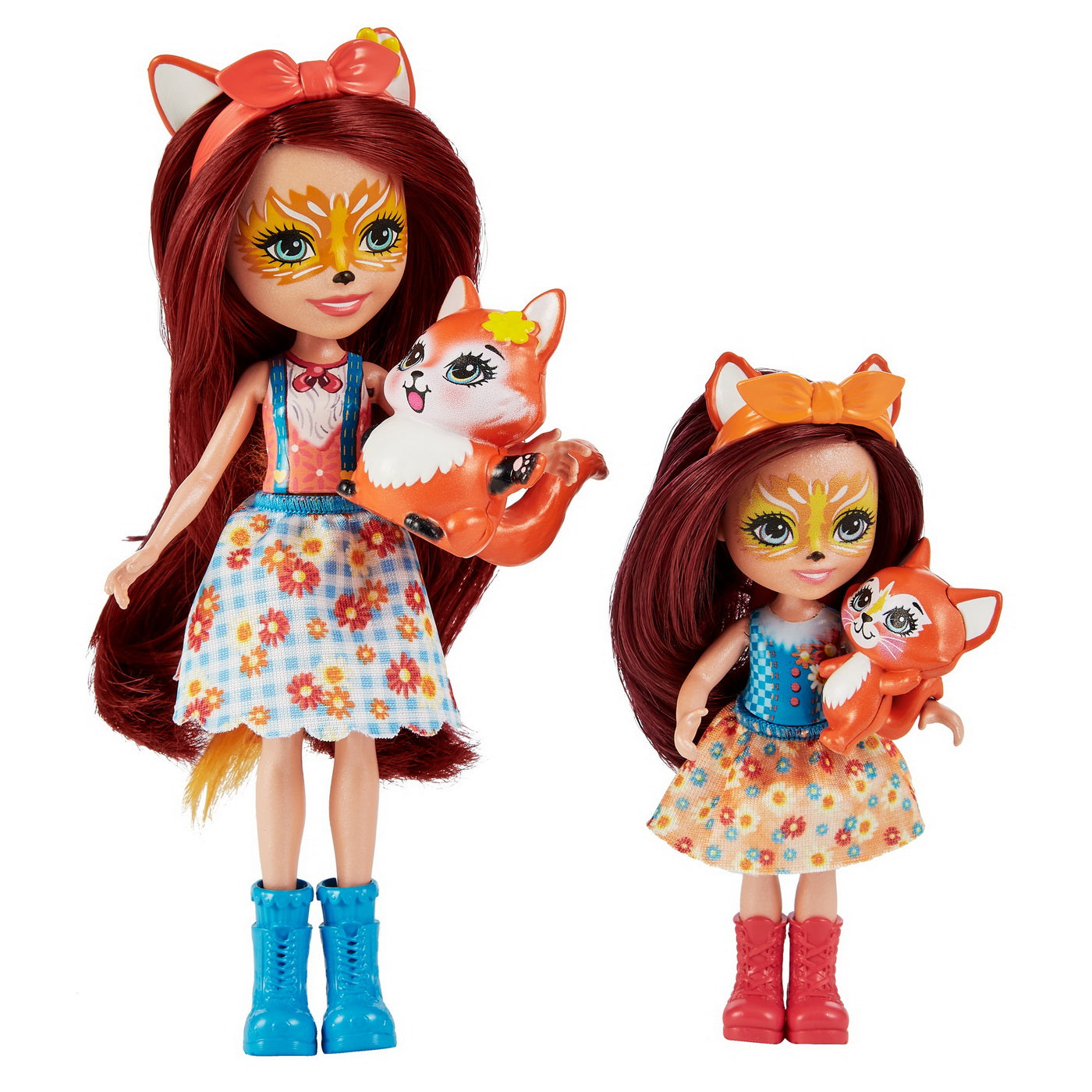 Enchantimals set papusi surori si animalutele lor  felicity fox & flick si feana fox & mixte