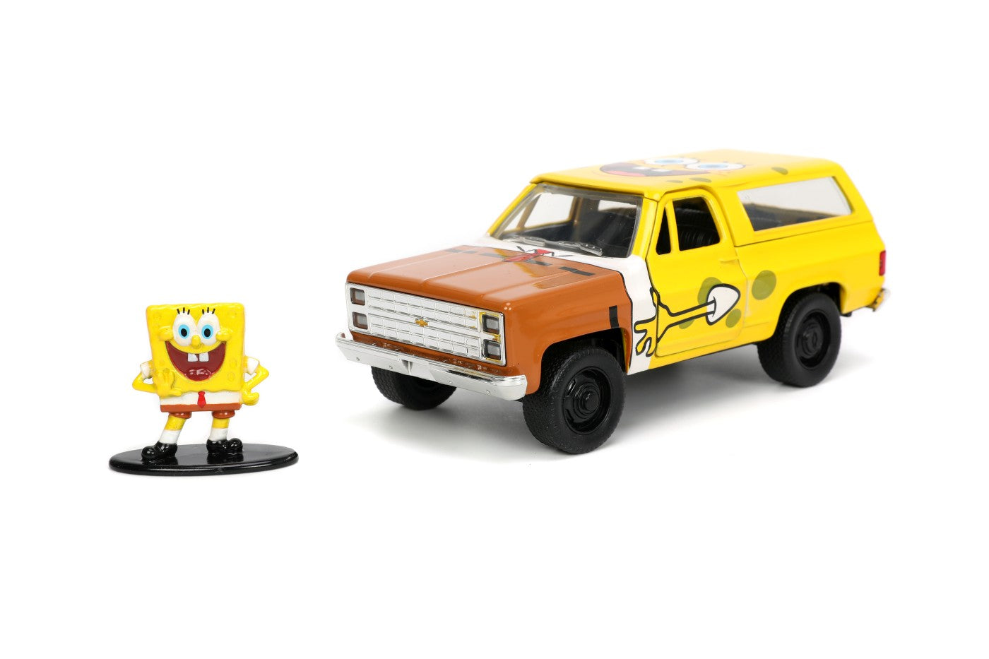 Jada set masinuta metalica chevy k5 blazer si figurina sponge bob