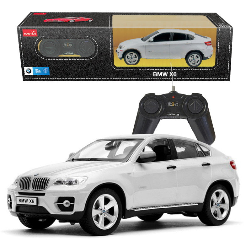 Masina cu telecomanda bmw x6 alb cu scara 1 la 24