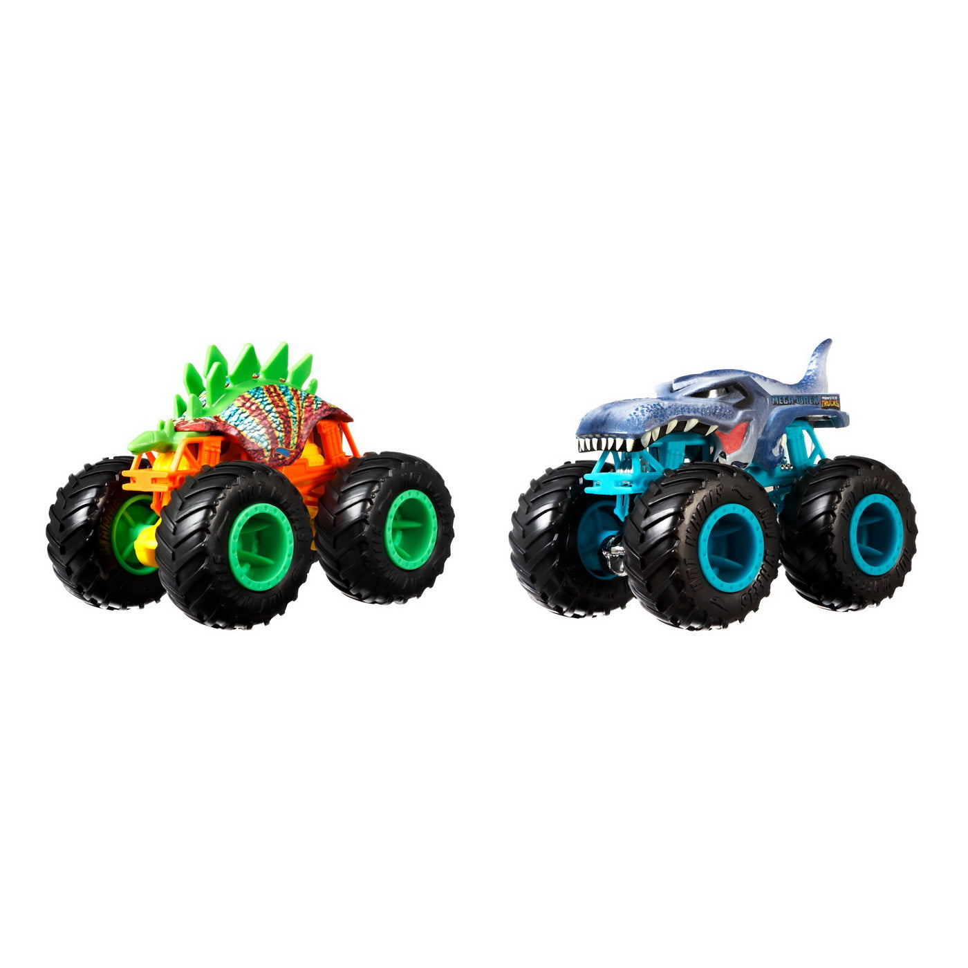 Monster truck set 2 masini scara 1 la 64 motosaurus si mega wrex