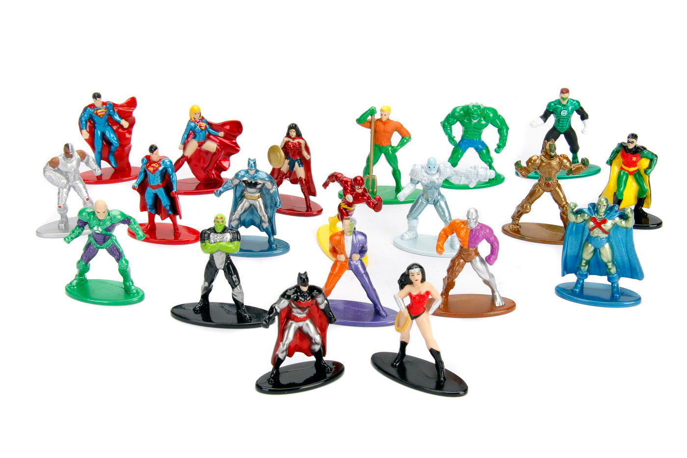 Set 20 de figurine metalice cu eroii dc si figurina flash inclusa