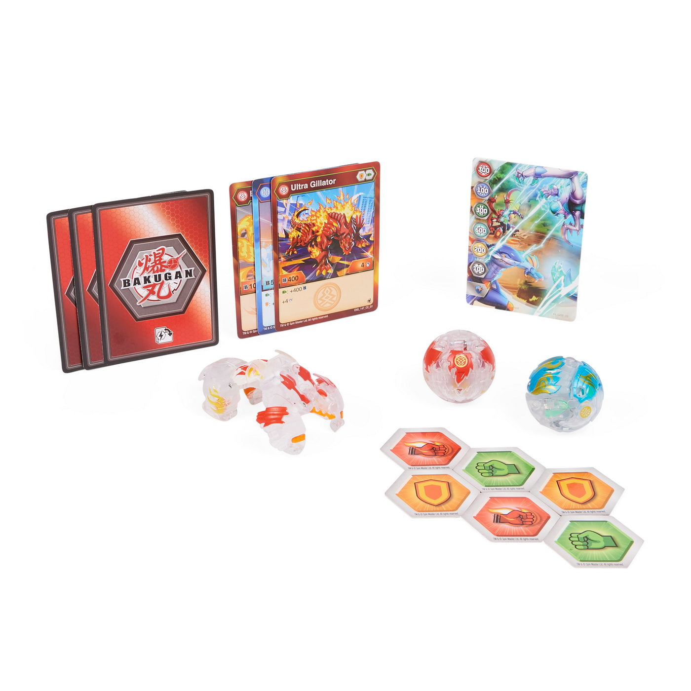 Bakugan pachet starter 3 bakugani s4 gillator ultra, blitz fox si hydorous