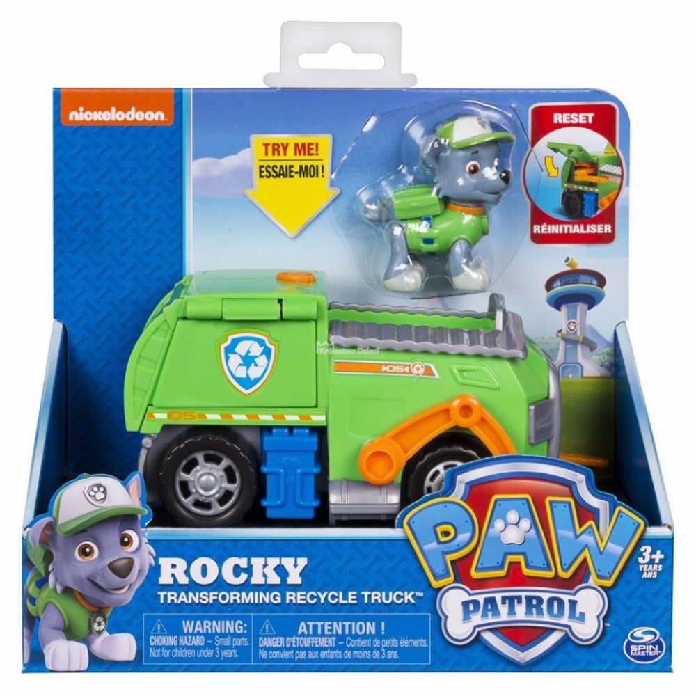 Figurina si autovehicul paw patrol remorcherul lui rocky