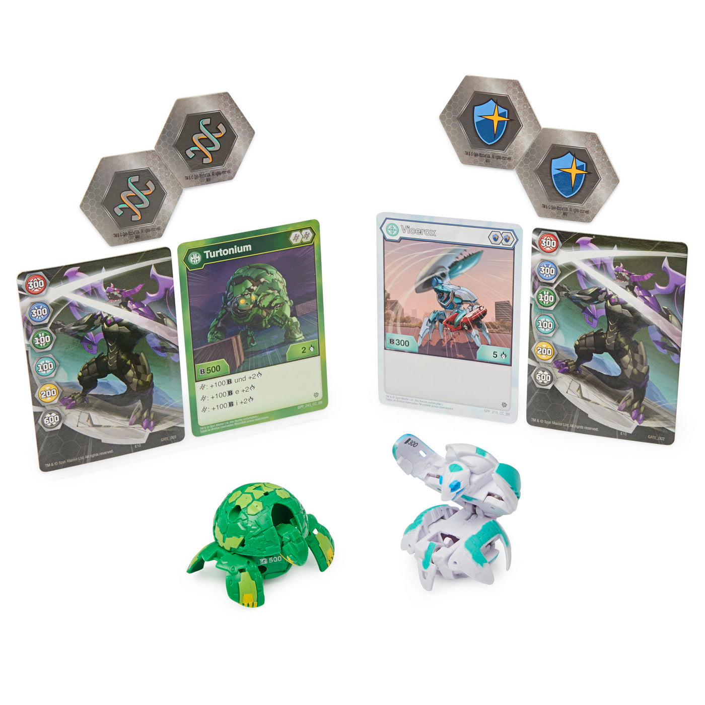 Bakugan s3 set de joaca bakutin auriu turtonium si si vicerox