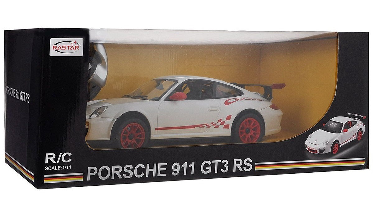 Masina cu telecomanda porsche gt3 alb cu scara 1 la 14