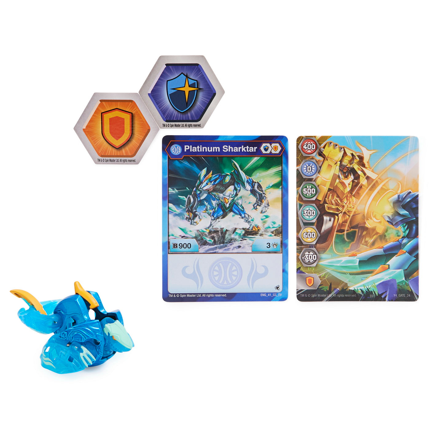 Bakugan s4 figurina metalica sharktar albastru