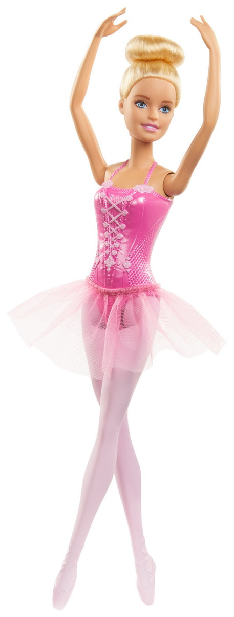 Papusa barbie balerina blonda cu costum roz