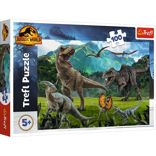 Puzzle trefl 100 piese jurassic world lumea dinozaurilor